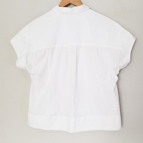 Everlane The Poplin Short-Sleeve Box Shirt Size S White 100%Cotton Relaxed Fit - Picture 7 of 16
